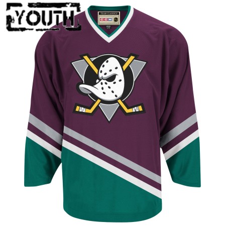Kinder Eishockey Anaheim Ducks Mighty Ducks Trikot Blank CCM Throwback Authentic